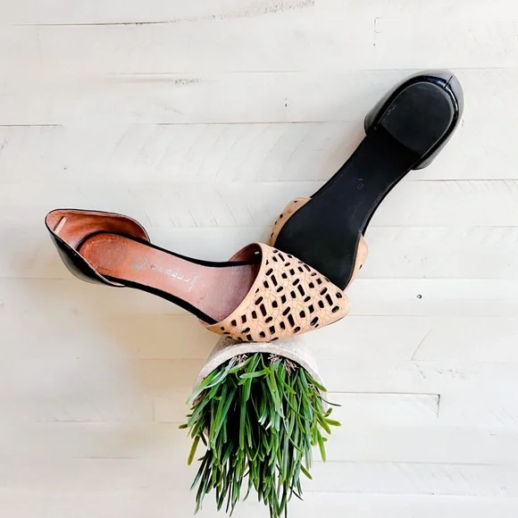 Jeffrey Campbell Ibiza Last D’orsay Boho Cutout Leather Flats Size 9 - Picture 6 of 14